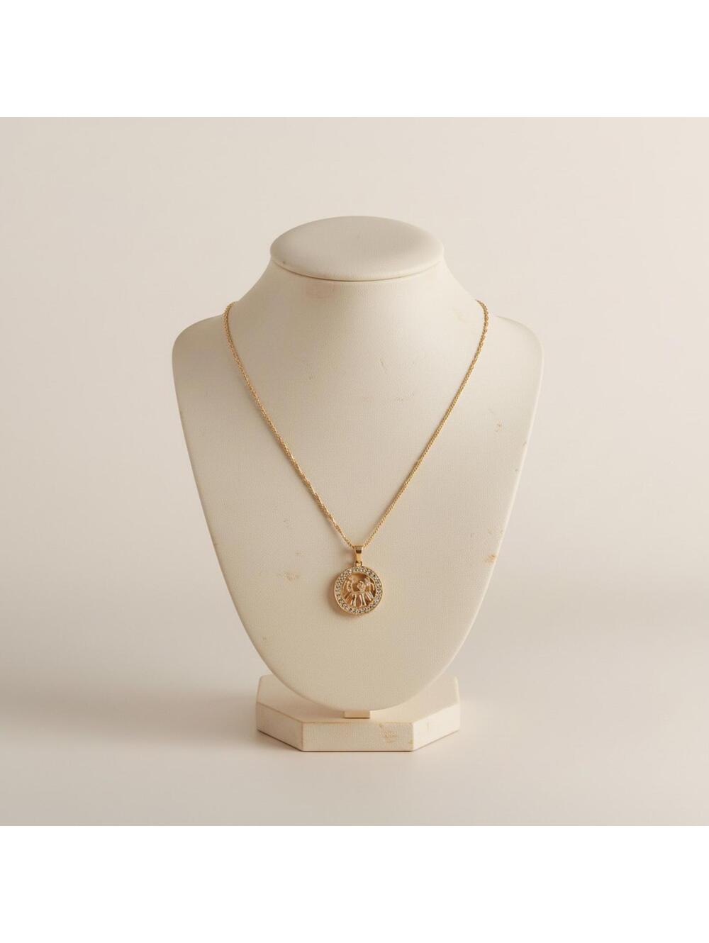 18" Rose Gold over Sterling Silver 925  Gemini Zodiac Champagne Diamond Necklace
